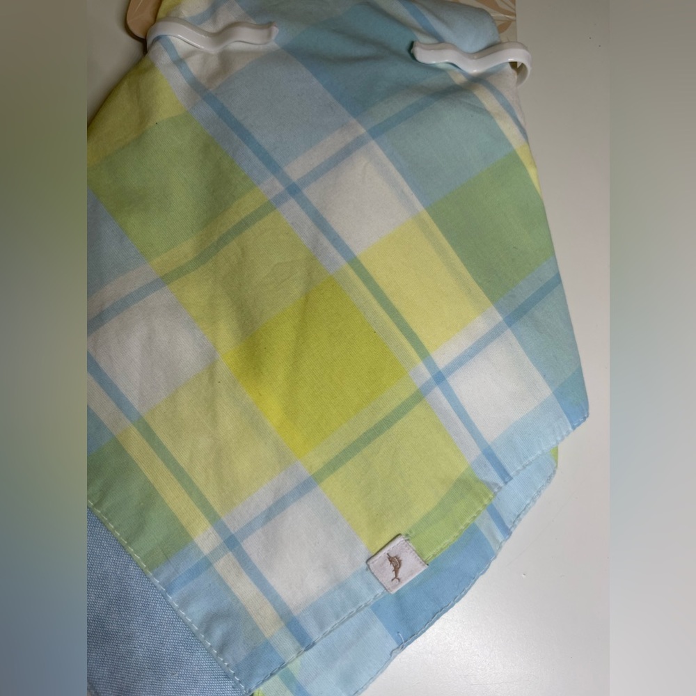 Tommy Bahama Pet Bandana 2 Pack Dogs One Size Blue & Blue & Yellow Plaid NEW!! - Picture 4 of 5